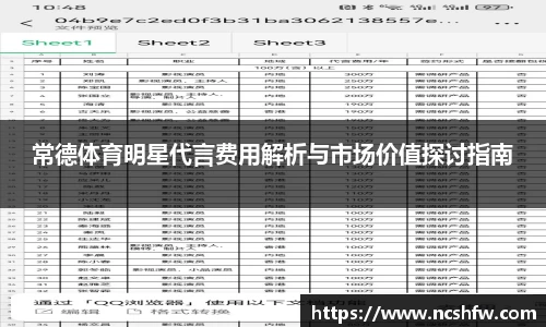 常德体育明星代言费用解析与市场价值探讨指南